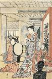 Two Courtesans on a Moonlit Balcony at a House of Pleasure in Shinagawa, C.1774-Katsukawa Shunsho-Giclee Print