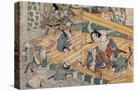 Katsukawa Shuntei; Ôtaya Sakichi / 'Hogen Rebellion', 1811-1814, Japanese School, Paper, 365 mm ...-KATSUKAWA SHUNSHO-Stretched Canvas