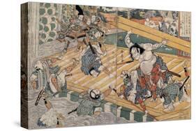 Katsukawa Shuntei; Ôtaya Sakichi / 'Hogen Rebellion', 1811-1814, Japanese School, Paper, 365 mm ...-KATSUKAWA SHUNSHO-Stretched Canvas