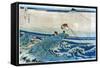 Katsushika: Fishing, c1834-Katsushika Hokusai-Framed Stretched Canvas