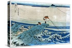 Katsushika: Fishing, c1834-Katsushika Hokusai-Stretched Canvas