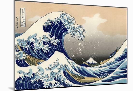 Katsushika Hokusai A Big Wave Off Kanagawa Art Poster Print-null-Mounted Poster