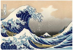 Katsushika Hokusai A Big Wave Off Kanagawa Art Poster Print-null-Lamina Framed Poster
