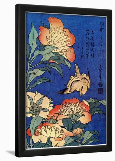 Katsushika Hokusai A Bird And  Flowers Art Poster Print-null-Lamina Framed Poster