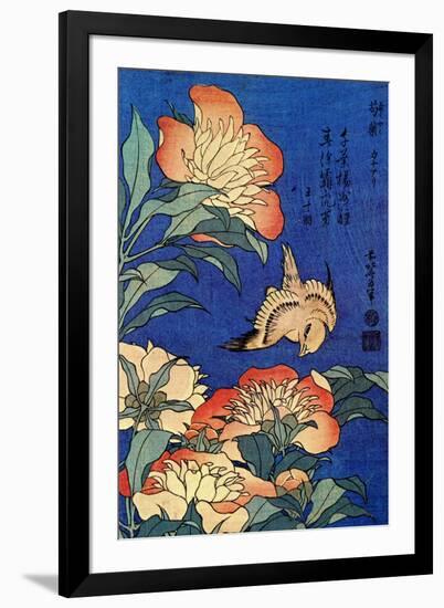 Katsushika Hokusai A Bird And Flowers-Katsushika Hokusai-Framed Art Print