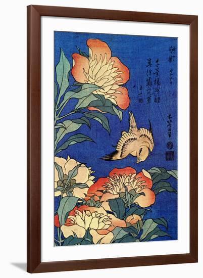 Katsushika Hokusai A Bird And Flowers-Katsushika Hokusai-Framed Art Print