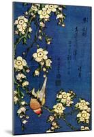 Katsushika Hokusai Bullfinch and Drooping Cherry Art Poster Print-null-Mounted Poster