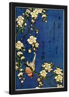 Katsushika Hokusai Bullfinch and Drooping Cherry Art Poster Print-null-Lamina Framed Poster
