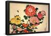 Katsushika Hokusai Chrysanthemums and a Bee Art Poster Print-null-Framed Poster