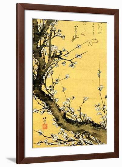 Katsushika Hokusai Flowering Plum Tree-Katsushika Hokusai-Framed Art Print