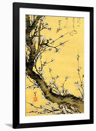 Katsushika Hokusai Flowering Plum Tree-Katsushika Hokusai-Framed Art Print