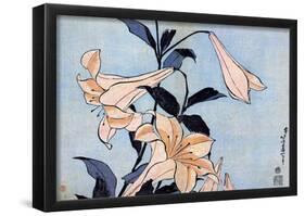 Katsushika Hokusai Lilies Art Poster Print-null-Framed Poster