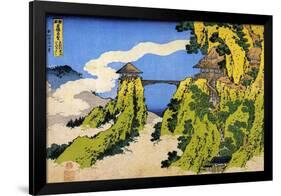 Katsushika Hokusai Temple Bridge-Katsushika Hokusai-Framed Art Print