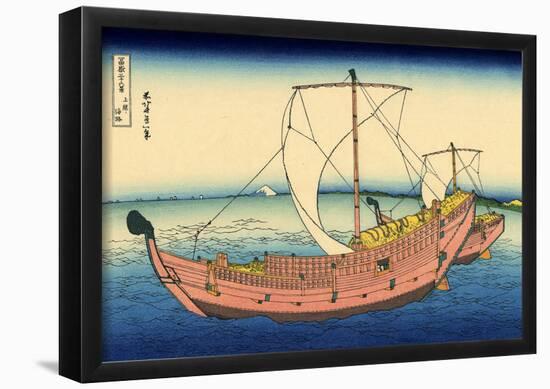 Katsushika Hokusai The Kazusa Sea Route Art Poster Print-null-Framed Poster