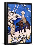 Katsushika Hokusai The Poet Teba on a Horse Art Poster Print-null-Framed Poster