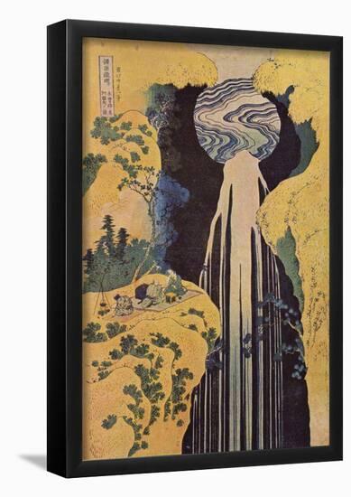 Katsushika Hokusai (The waterfall of Amida behind the Kiso Road  Poster-null-Framed Poster