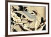 Katsushika Hokusai Two Cranes on a Pine Covered with Snow-Katsushika Hokusai-Framed Art Print