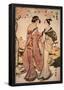 Katsushika Hokusai Two Japanese Women Art Poster Print-null-Framed Poster
