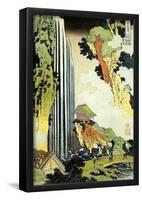 Katsushika Hokusai Waterfall in Village Art Poster Print-null-Framed Poster