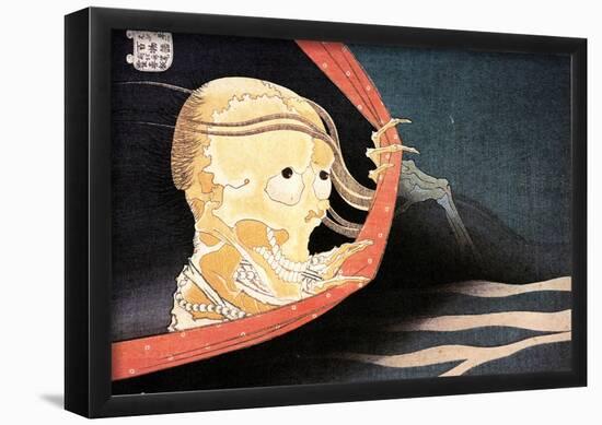 Katsushika Hokusai  Weird Skeleton Art Poster Print-null-Framed Poster
