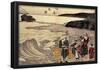 Katsushika Hokusai Women on the Beach of Enoshima Art Poster Print-null-Framed Poster