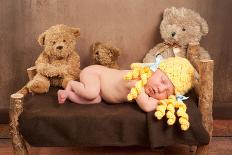 Newborn Baby Girl Wearing a Goldilocks Costume-Kattitude-Photographic Print