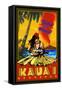 Kauai, Hawaii - Aloha from Hanalei - Hula Girl and Ukulele-Lantern Press-Framed Stretched Canvas