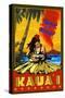 Kauai, Hawaii - Aloha from Hanalei - Hula Girl and Ukulele-Lantern Press-Stretched Canvas