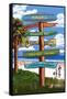 Kauai, Hawaii - Destination Signpost-Lantern Press-Framed Stretched Canvas