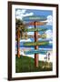 Kauai, Hawaii - Destination Signpost-Lantern Press-Framed Art Print