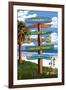 Kauai, Hawaii - Destination Signpost-Lantern Press-Framed Art Print