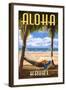 Kauai, Hawaii - Hammock Scene-Lantern Press-Framed Art Print