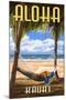 Kauai, Hawaii - Hammock Scene-Lantern Press-Mounted Art Print