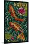 Kauai, Hawaii - Koi Mosaic-Lantern Press-Mounted Art Print