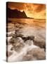 Kauai, Hawaii: Sunset on Tunnels Beach-Ian Shive-Stretched Canvas