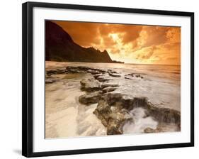 Kauai, Hawaii: Sunset on Tunnels Beach-Ian Shive-Framed Photographic Print