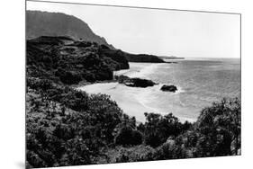 Kauai, Hawaii - View of Lumahai Bay & Beach Photograph-Lantern Press-Mounted Premium Giclee Print