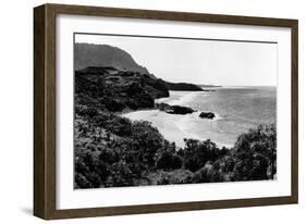 Kauai, Hawaii - View of Lumahai Bay & Beach Photograph-Lantern Press-Framed Art Print