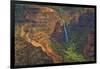 Kauai, Hawaii. Waimea Canyon State Park red cliffs from above canyon with waterfall-Bill Bachmann-Framed Photographic Print