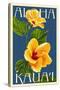 Kauai, Hawaii - Yellow Hibiscus-Lantern Press-Stretched Canvas