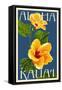 Kauai, Hawaii - Yellow Hibiscus-Lantern Press-Framed Stretched Canvas