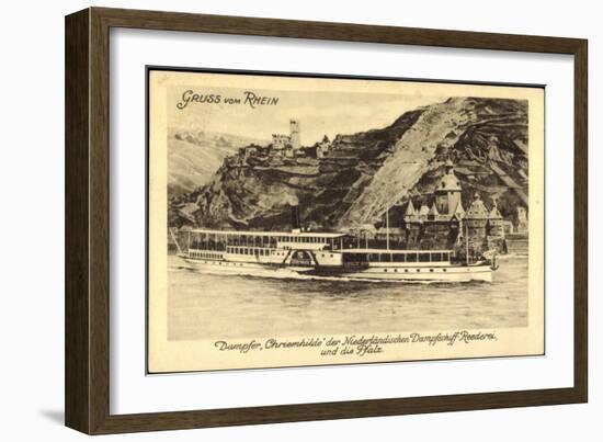 Kaub Rhein, Dampfer Chriemhilde D Niederlande, Pfalz-null-Framed Giclee Print