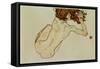 Kauernder Rueckenakt - Crouching nude,back view,1917-Egon Schiele-Framed Stretched Canvas