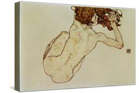 Kauernder Rueckenakt - Crouching nude,back view,1917-Egon Schiele-Stretched Canvas