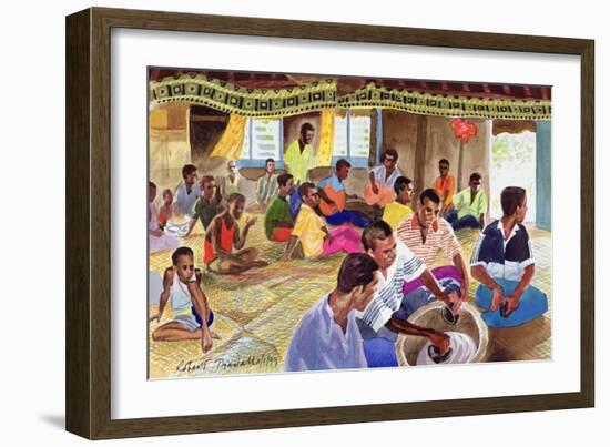 Kava Drinking Ceremony, Fiji, 1999-Robert Tyndall-Framed Giclee Print