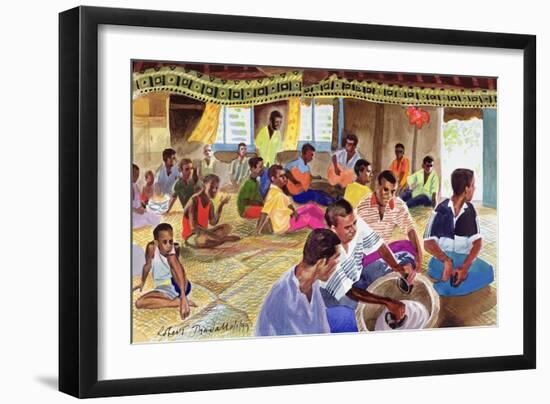 Kava Drinking Ceremony, Fiji, 1999-Robert Tyndall-Framed Giclee Print