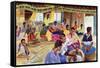 Kava Drinking Ceremony, Fiji, 1999-Robert Tyndall-Framed Stretched Canvas