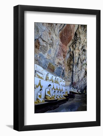 Kaw Gon (Kaw Goon) Cave, Dated 7th Century, Hpa An, Kayin State (Karen State), Myanmar (Burma)-Nathalie Cuvelier-Framed Photographic Print