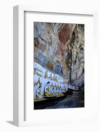 Kaw Gon (Kaw Goon) Cave, Dated 7th Century, Hpa An, Kayin State (Karen State), Myanmar (Burma)-Nathalie Cuvelier-Framed Photographic Print