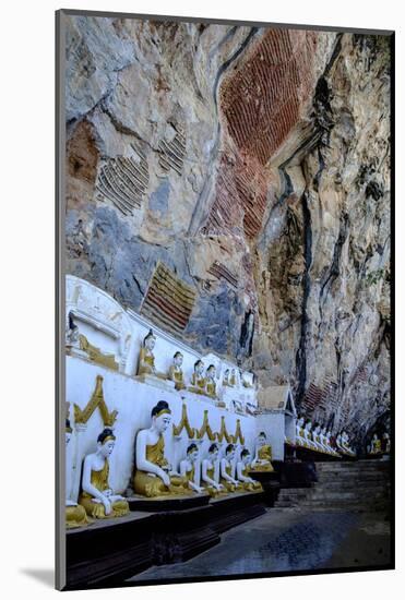 Kaw Gon (Kaw Goon) Cave, Dated 7th Century, Hpa An, Kayin State (Karen State), Myanmar (Burma)-Nathalie Cuvelier-Mounted Photographic Print